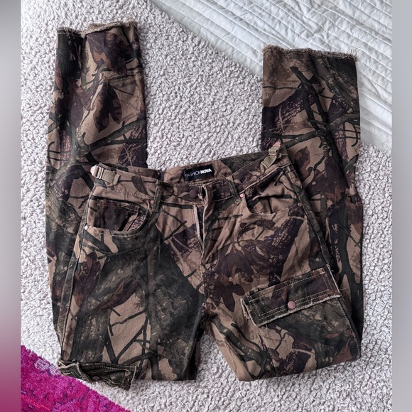 Fashion Nova Pants - Super Cute Camo Cargo Jeans